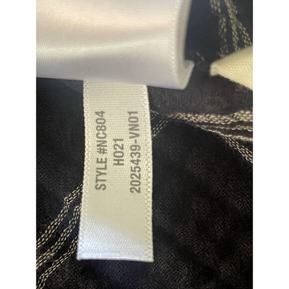 Madewell Lightspun Evert Top in Windowpane Plaid Size Small Black Double Gauze - Picture 11 of 11